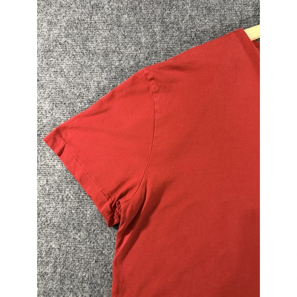 Polo Ralph Lauren Shirt Mens L Red Classic Fit V Neck Embroidered Pony Tee